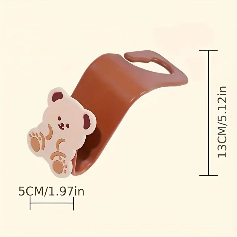 Cartoon Headrest Hooks for Purses and Bag Car Back Seat Headrest Hanger Vehicle Cute Bear Bunny Storage Hook Universal Organizer