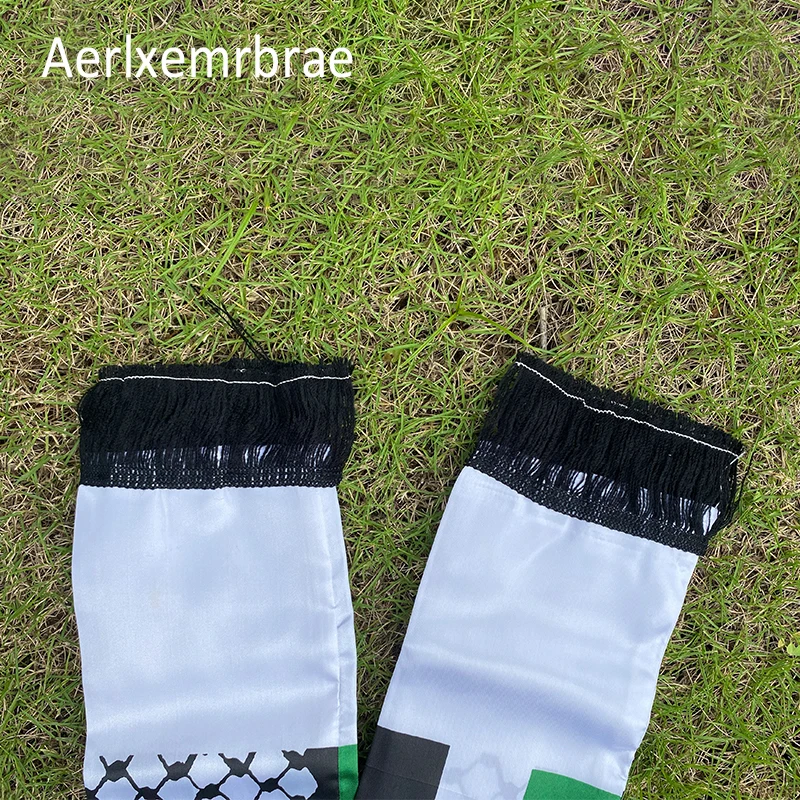 Aerlxemrbrae Palestine flag  Custom Scarf  palestine national day  14*130cm    Scarf Printing Satin Palestinian  Scarf