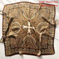 27.56" Paisley Print Small Square Scarf Simulated Silk Thin Neck Scarf Mature Style Sunscreen Headscarf For Women 6