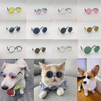 Hot Sale Lovely Pet Cat Dog Glasses Pet Products Kitty Toy Photos 3cm Pet Accessoires Round.jpg
