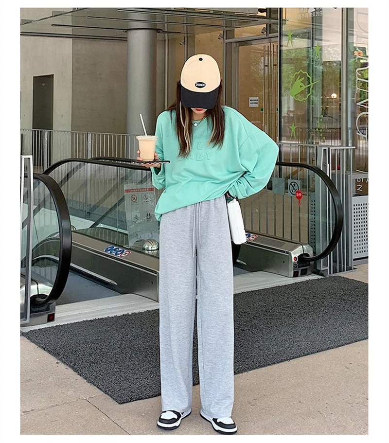 nike sweatpants Women Wide Leg Pants Loose Casual Straight Pants Spring High Waist Trousers Oversize Streetwear Korean Fashion Female Clothing women's fashion