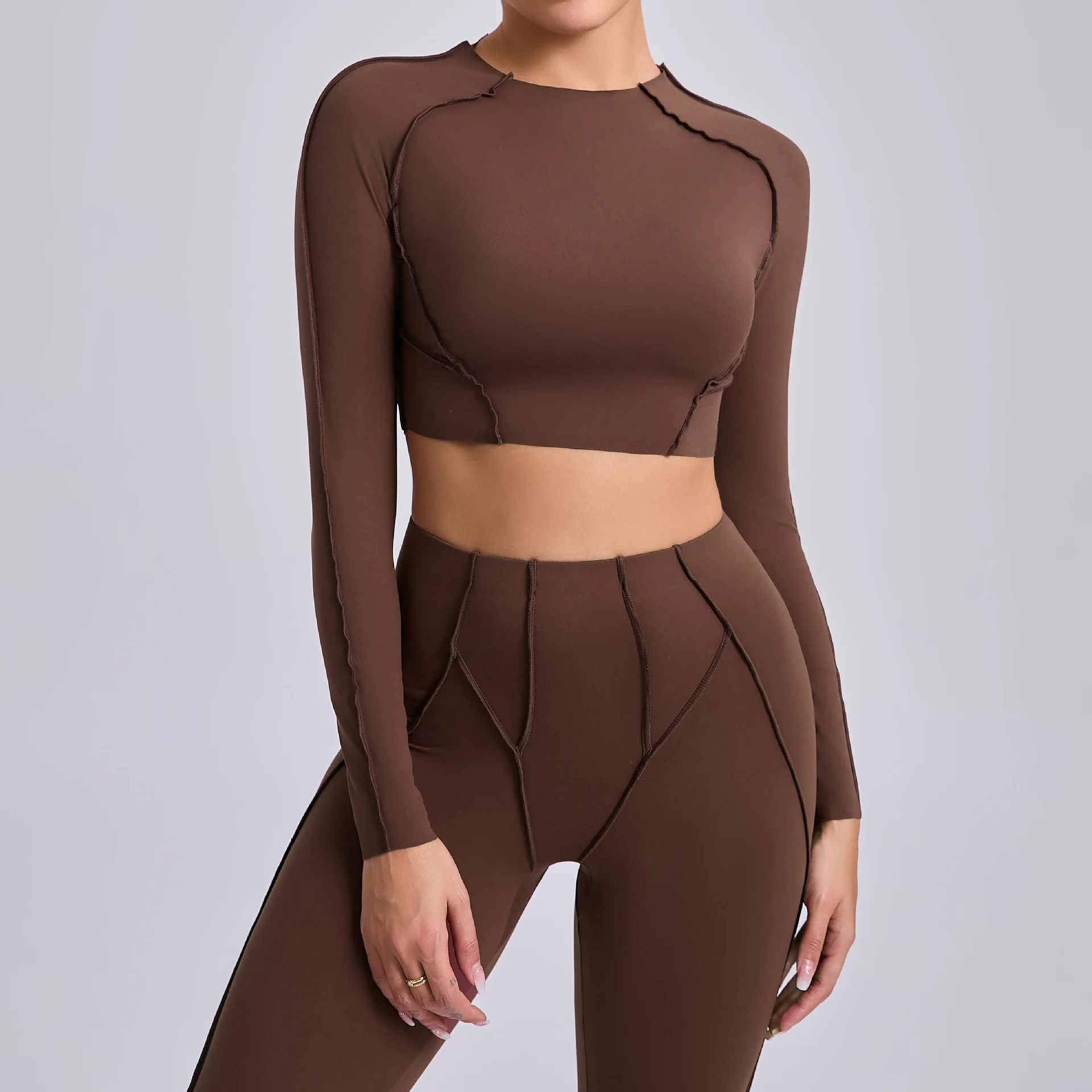Sports T Shirt Seamless Yoga Shirts Women Quick-drying Long-Sleeved Dance Running Workout Gym Tops
