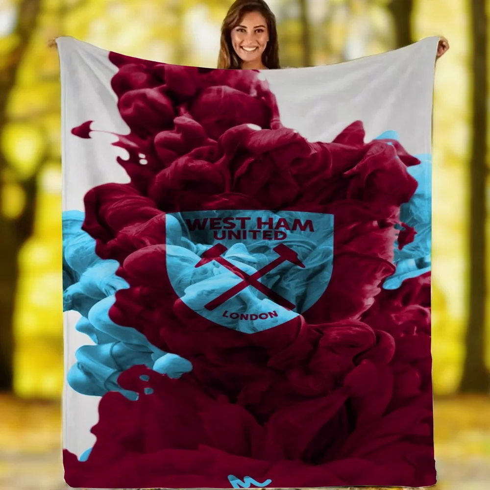 Thin Wadding Blanket Bed West Ham United Logo Fluffy Plaid Designer Throw Blanket Luxury Bedding Blankets for Decorative Sofa 3