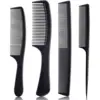 4 Pieces Combs for Women and Man, Premium Black Carbon Fiber Hair Comb Set for Teasing and Parting, Combs for Hair Stylists. 1