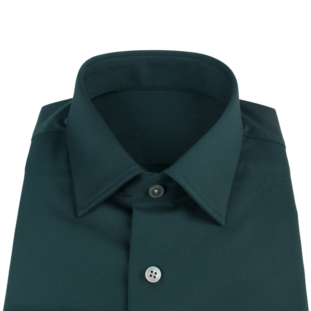 NEW Fashion Design Luxury Stretchy Comfy Wrinkle Free Dark Green Dress Shirt Custom Tailored Shirts Tailor Made Dress Shirts Men