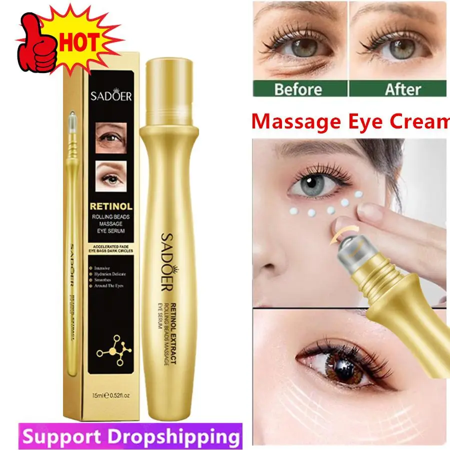 

Retinol Eye Roller Cream Massager Emulsionen Remove Bags Puffiness Dark Circles Whitening Moisturizing Beauty Health Skin Care