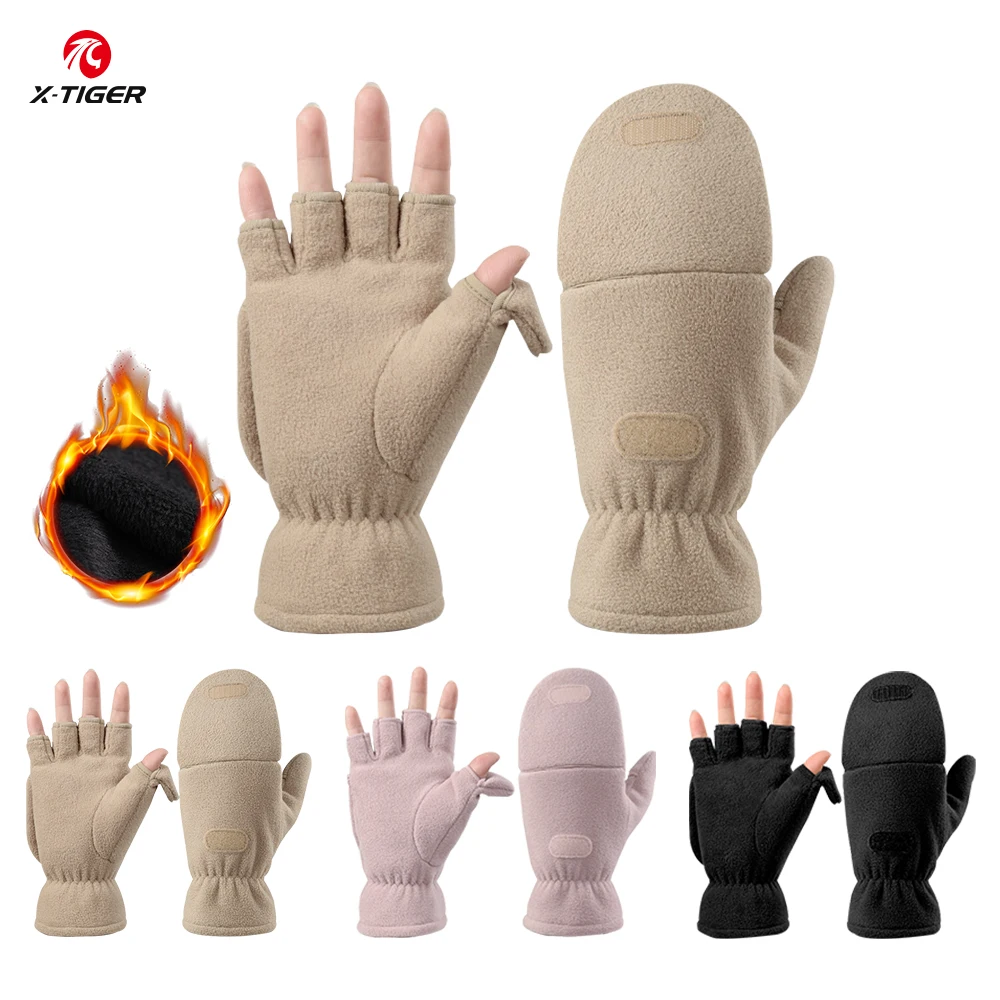 Cycling Thermal Gloves Universal Winter Fleece-Lined Gloves Windproof, Non-Slip Thermal Cycling Gloves MTB Sports Fleece Gloves