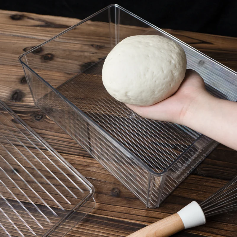 Zackoo 5.5L Large Bread Dough Proofing Container Refrigerator Fresh-keeping Food Storage Box for Home Kitchen Fridge Pizza Making bread proofing basket