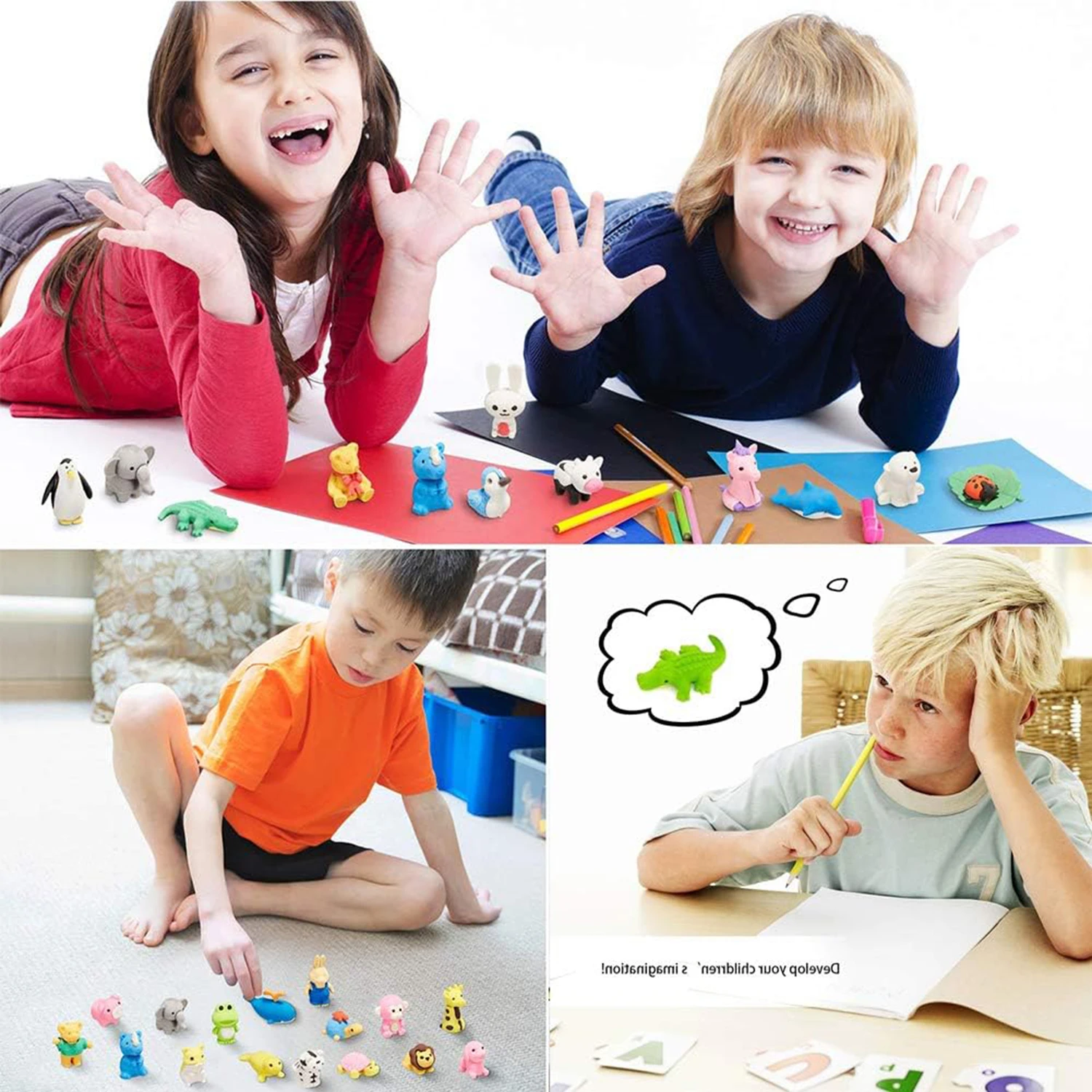 Animal Erasers Pencil Erasers Puzzle Desk Pets Mini Take Apart Toys Party Favors Classroom Students Prizes pencil eraser,eraser pen,plasticine eraser,eraser refillable pen,biscuit eraser,kneadable eraser,retractable eraser