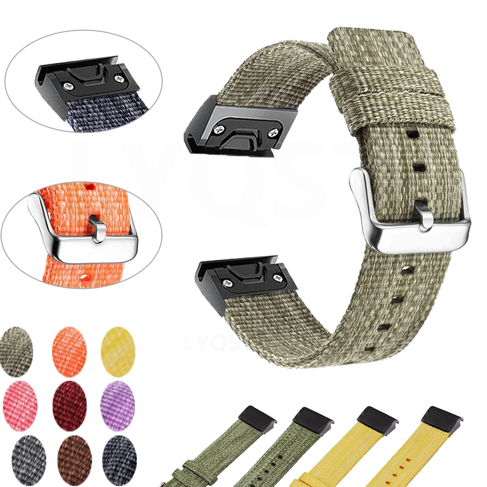 

Ремешок нейлоновый для наручных часов Garmin Fenix 6X 6 Pro 5X 5 Plus 3 3HR 935 945 S60 S62 D2