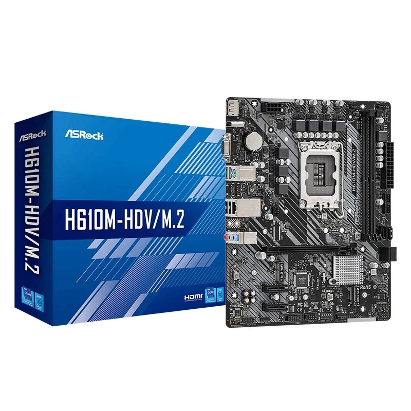 Nuovo H610M-Hdv Per Asrock H610M-Hdv/M.2 Desktop Originale Per Scheda Madre Intel H610 Ddr4 Supporto Lga 1700 12400F 12400 I3 12100F