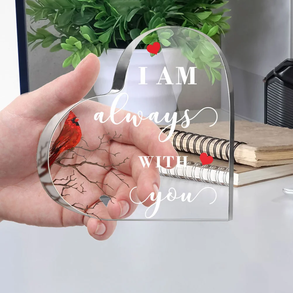 

Love Ornaments Office Decor Acrylic Heart Large House Decorations for Home Table Motivational Sign Desk Plaque The