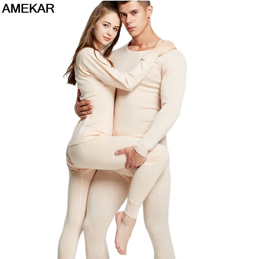 

100% Merino Wool Base Layer Thermal Underwear 2 Pieces Set For Men Women Sexy Thermo Lingerie Set Winter Casual Thermo Clothes