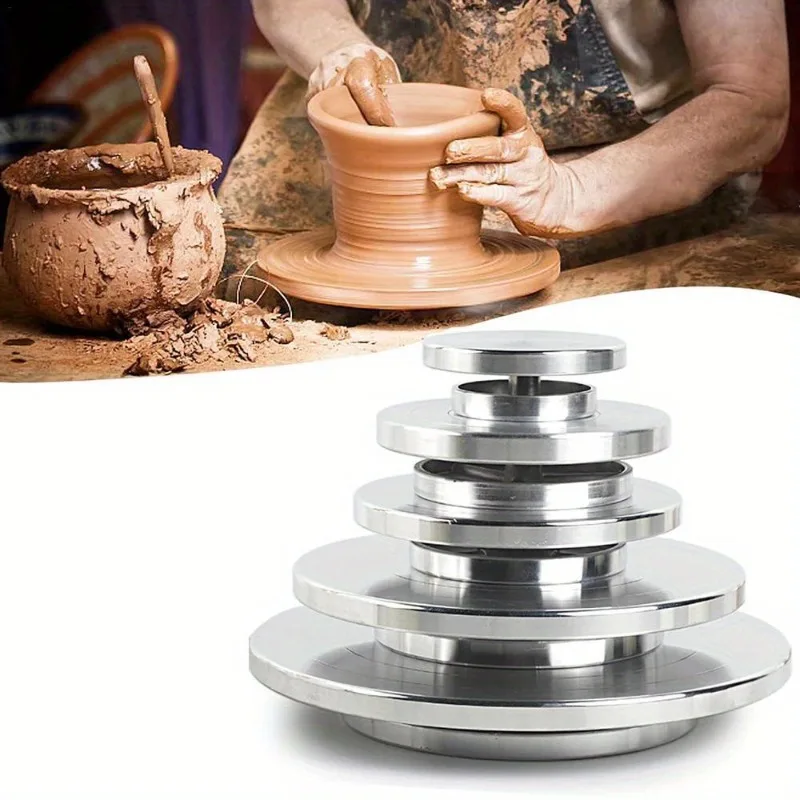 Stainless Steel Rotating Disc Clay Handicraft Pottery Mold Parts Two Sided Turntable Parent Child Platform DIY Clay Tool 11-25cm pottery wheel,spinning turntable,ceramic tools