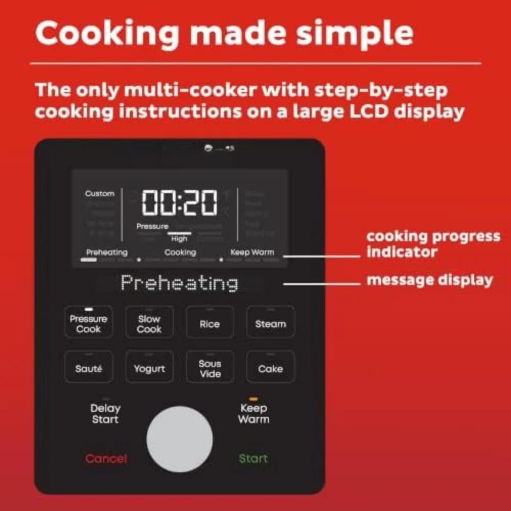 9-in-1 Electric Slow Cooker, Slow Rice Steamer, Yogurt Maker, Warmer & Sterilizer, 6-Quart Whisper Quiet 6-Quart Pressure Cooker 4