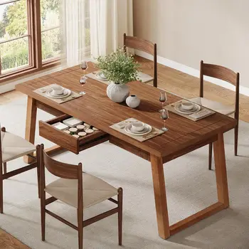 Rectangular Dining Table with Storage 1