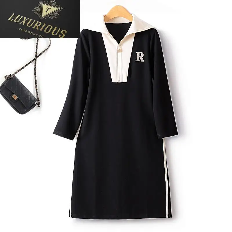 

Женское платье средней длины, элегантное приталенное платье с рукавом до запястья, с прострочкой, Европейская станция, 4XL, осень 2023