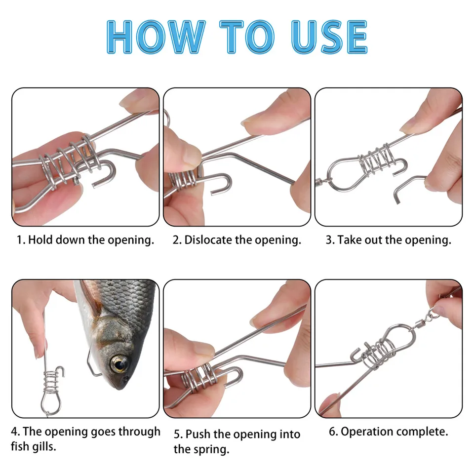 Fishing Stringer Heavy Duty PATIKIL Fishing Lock Snaps Stainless