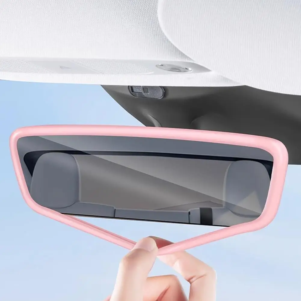 Rearview Mirror Protector For Tesla Y Interior Accessories Rearview Mirror Protector Trim Silicone Decor Frame Protection Silicone Strip