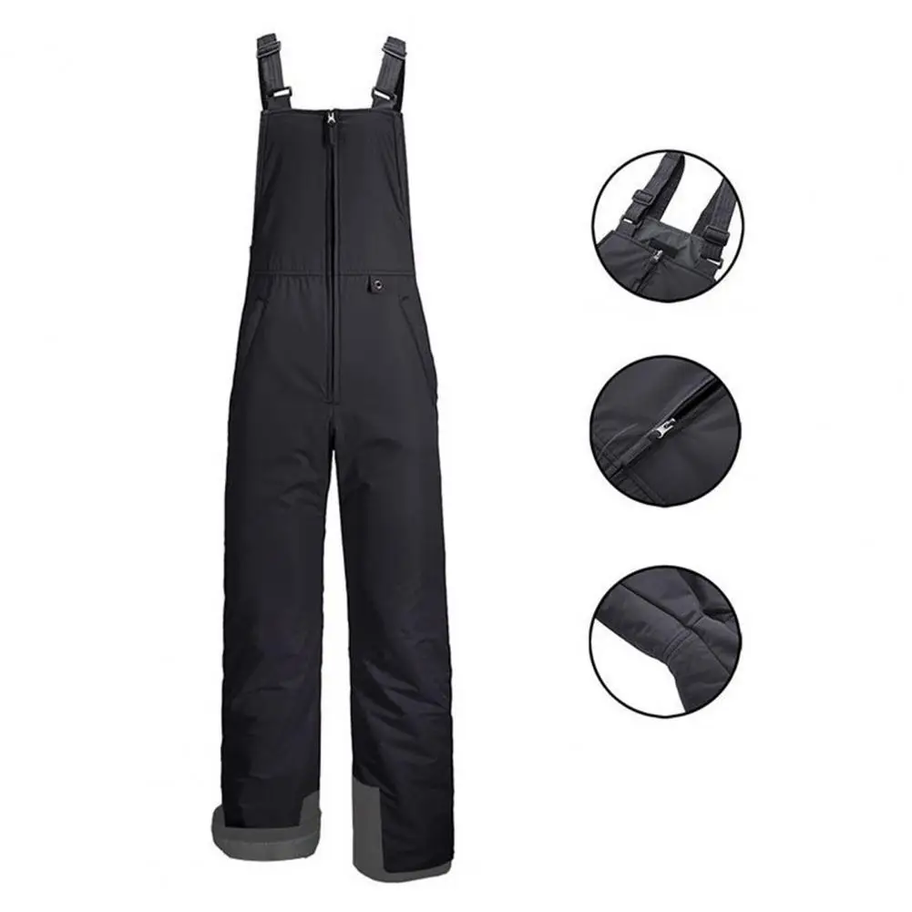 

Outdoor Assault Pants Thermal Windproof Women's Outdoor Overalls with Adjustable Shoulder Straps Front Zipper Plus Size