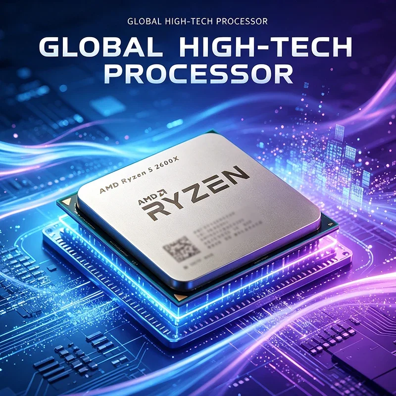 AMD Ryzen 5 2600X R5 2600X Zen+ 12nm 6코어12스레드 3.6-4.25GHz 16MB L3 언락 CPU DDR4 PCIe3.0 소켓 AM4 루즈 트레이 칩