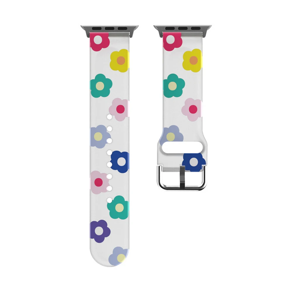 애플 워치 스트랩용 프린트 밴드, 액세서리, 한국 팔찌, iWatch 시리즈 8, 9, 7, 6, SE, 5, 4, 울트라, 44mm, 45mm, 40mm, 42mm, 41mm, 49mm