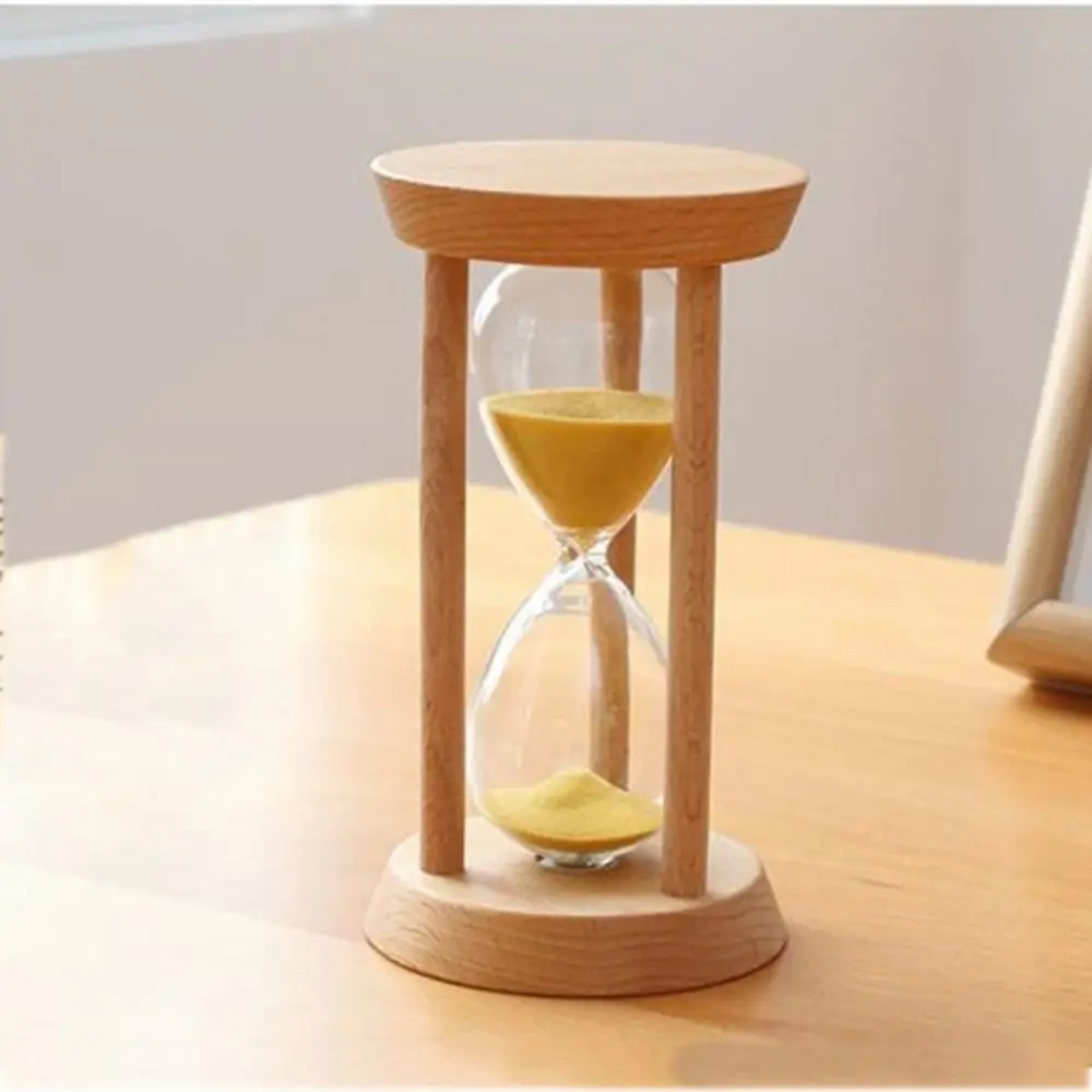 Description Picture 2 of item1/3/5 Minutes New Wooden Hourglass Mini Desktop Decoration Sand Clock Creative Timers Sandglass Hourglass Kitchen for Kids Gift