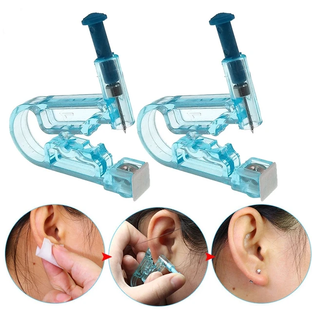 2Pcs Disposable Ear Piercing Gun Tool Earring Gun Kit Ear Stud Gun