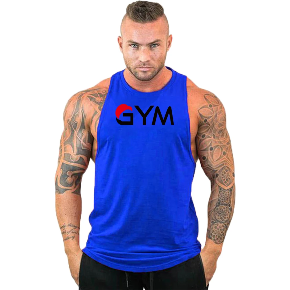 

2023 Cotton Gym Tank Tops Men Sleeveless Shirt For Boys Fashion Bodybuilding Clothing Undershirt Fitness Stringer Running Vest