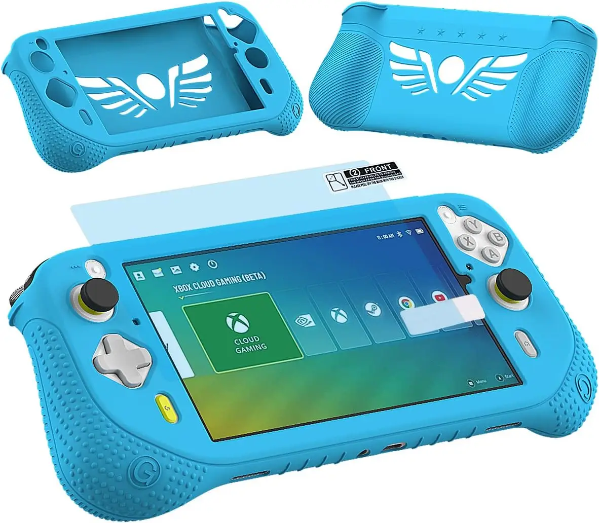 실리콘 보호 커버 케이스 및 스크린 필름 보호기, 로지텍 G 클라우드 게임 콘솔 액세서리, 2 개