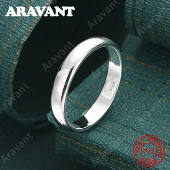 Anello rotondo liscio in argento sterling 925 (7-10 # ) - Accessorio Quotidiano per Donne, Gioielli Semplici ed Eleganti