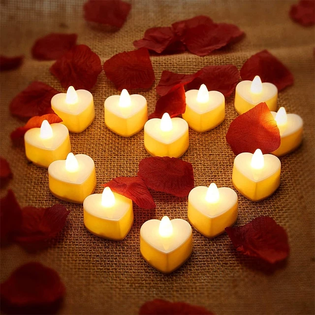 6 db Szívforma Led Tealight Gyertyák Szeretik Az Elektromos Készüléket A Valentin -Napra - Image 2
