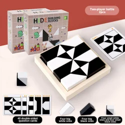 Geometric Shape Block Puzzle with Hidden Storage Tray - 3D Logic Training Game (2 piece set)