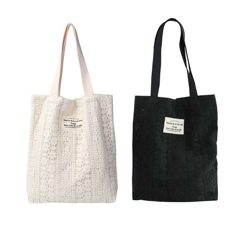 

Lace Tote Bags Women Shoulder Bags Girl Canvas Spring Summer Shopping Bag Fashion Large Capacity Handbags G5AE