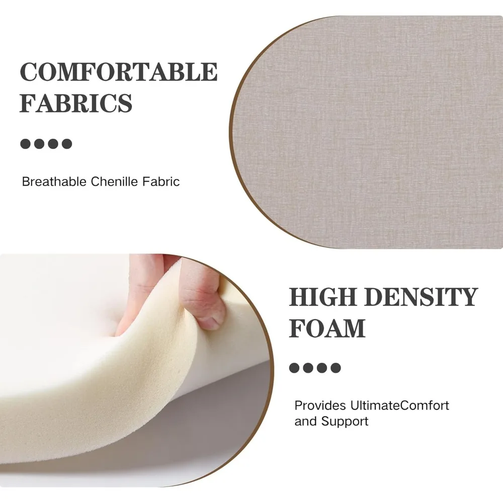 50.2" Oversized Swivel Accent Chair with Pillows, Chenille Upholstered Barrel Chair for Living Room Bedroom