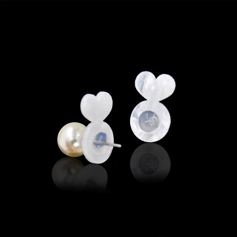 10/30/50 stücke Herz Silikon Gummi Ohrring Zurück Stopper Acryl Ohr Heber Für DIY Ohrstecker Schmuck Zubehör liefert Erkenntnisse – Detail 5