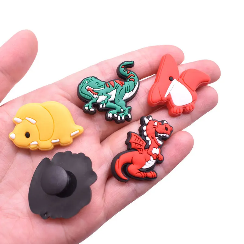 

New 1Pcs PVC Dinosaur Collection Shoe Charms for CrocsBracelet Wristband Accessories Kid's Adults Garden Shoes Party Favor Gifts