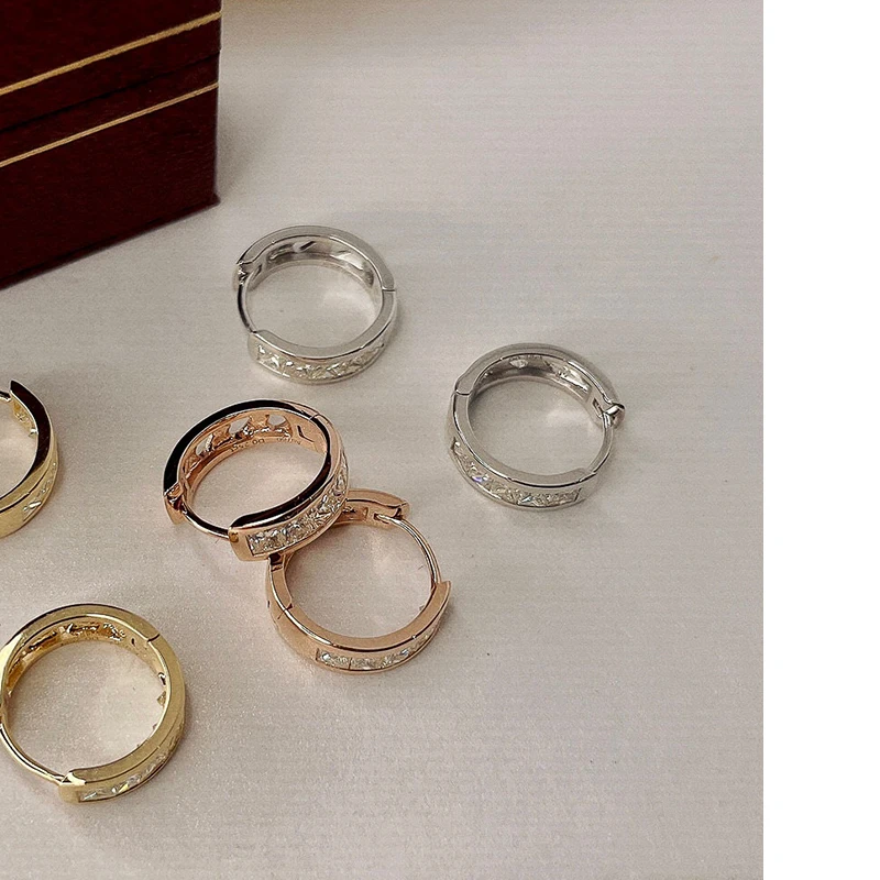 Aazuo 18K Solid White Gold Yellow Gold Rose Gold Real Diamonds 0.50ct Hook Earring Gifted For Women Advanced Wedding Party Au750
