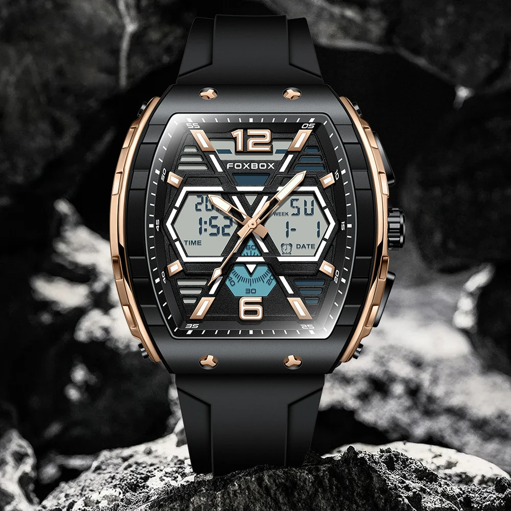 Luksuzne moške ročne ure z LCD zaslonom, svetleča športna moška ura, vodoodporna vojaška kremenčeva moška ura 2023_voghion.com