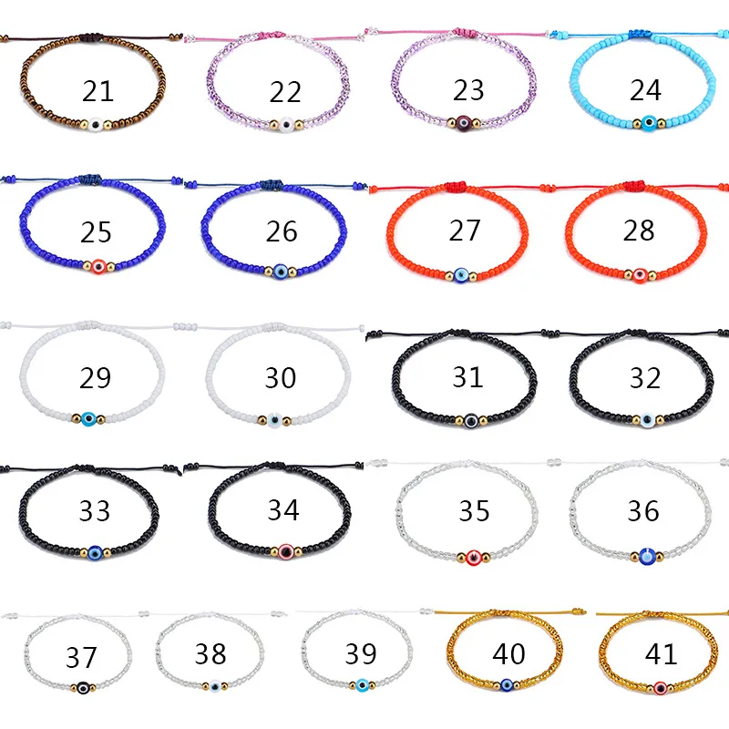 Turkish Eye Bracelet  White Blue Evil Eyes Lucky Couple Bracelets for Women Colorful Bead Rope Chain Woven Bracelet Jewelry