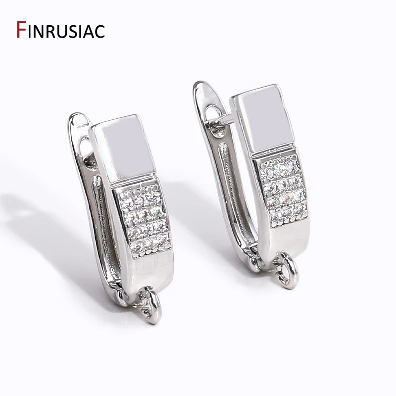 여성용 DIY 이어와이어, 18K 금 도금 지르콘 귀걸이 후크 걸쇠, 웨딩 귀걸이 제작 액세서리, Shvenzy 용품