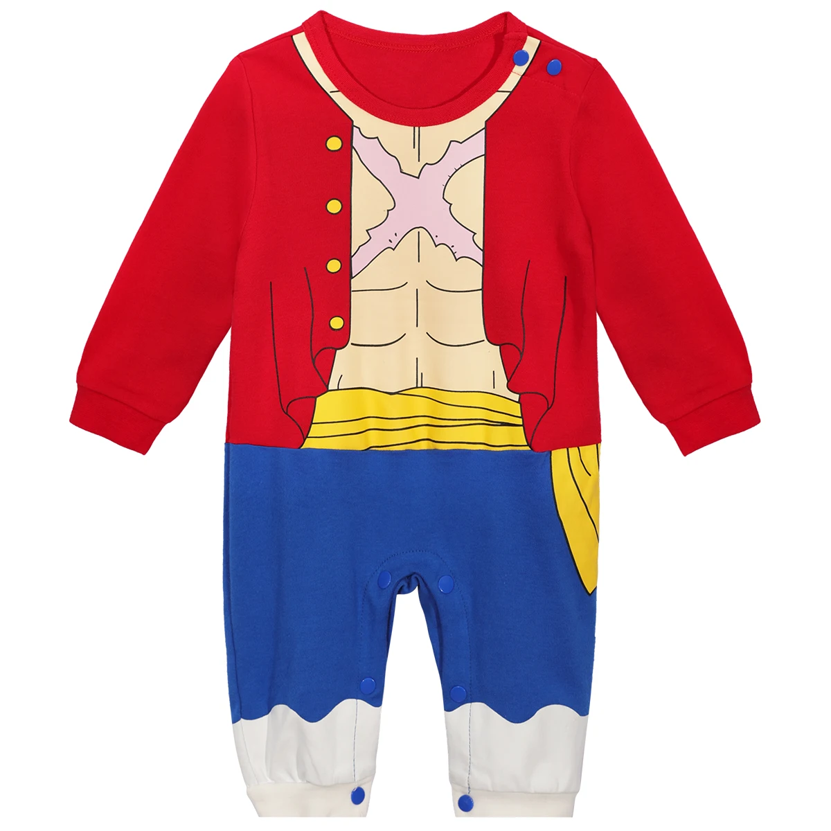 Baby Boys Outfits Romper Infant One Piece Luffy Cosplay Costume Party Playsuit 