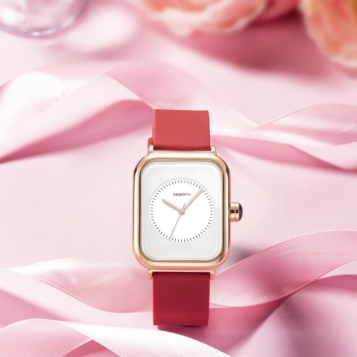 

2022 REBIRTH New Simple And Fashionable Leisure Women's Watch Quartz Watch Silicone Adhesive Tape