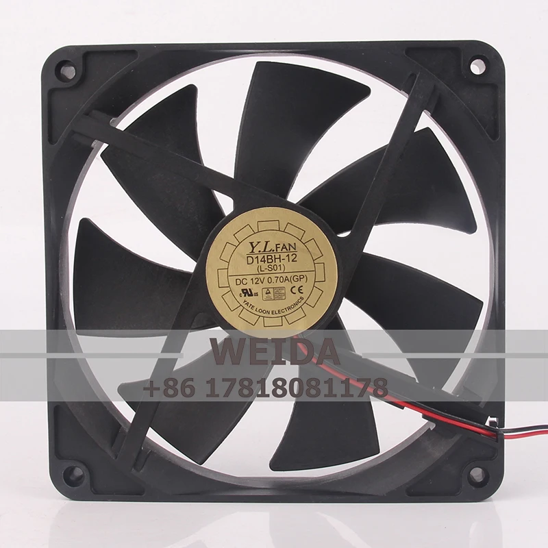 

D14BH-12 Case Cooling Fan for Yuelun DC12V 0.70A EC AC 140x140x25mm 14CM 14025 PWM ventilation exhaust industrial centrifugal