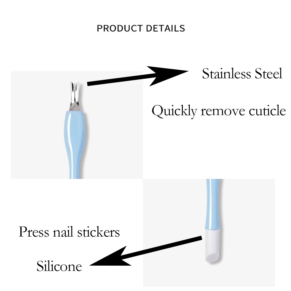 Dead Skin Remover Nail Art Fork Cuticle Remover Nipper Pusher Trimmer Stainless Steel Pedicure Nails Care Nail Tools 10/5Pcs