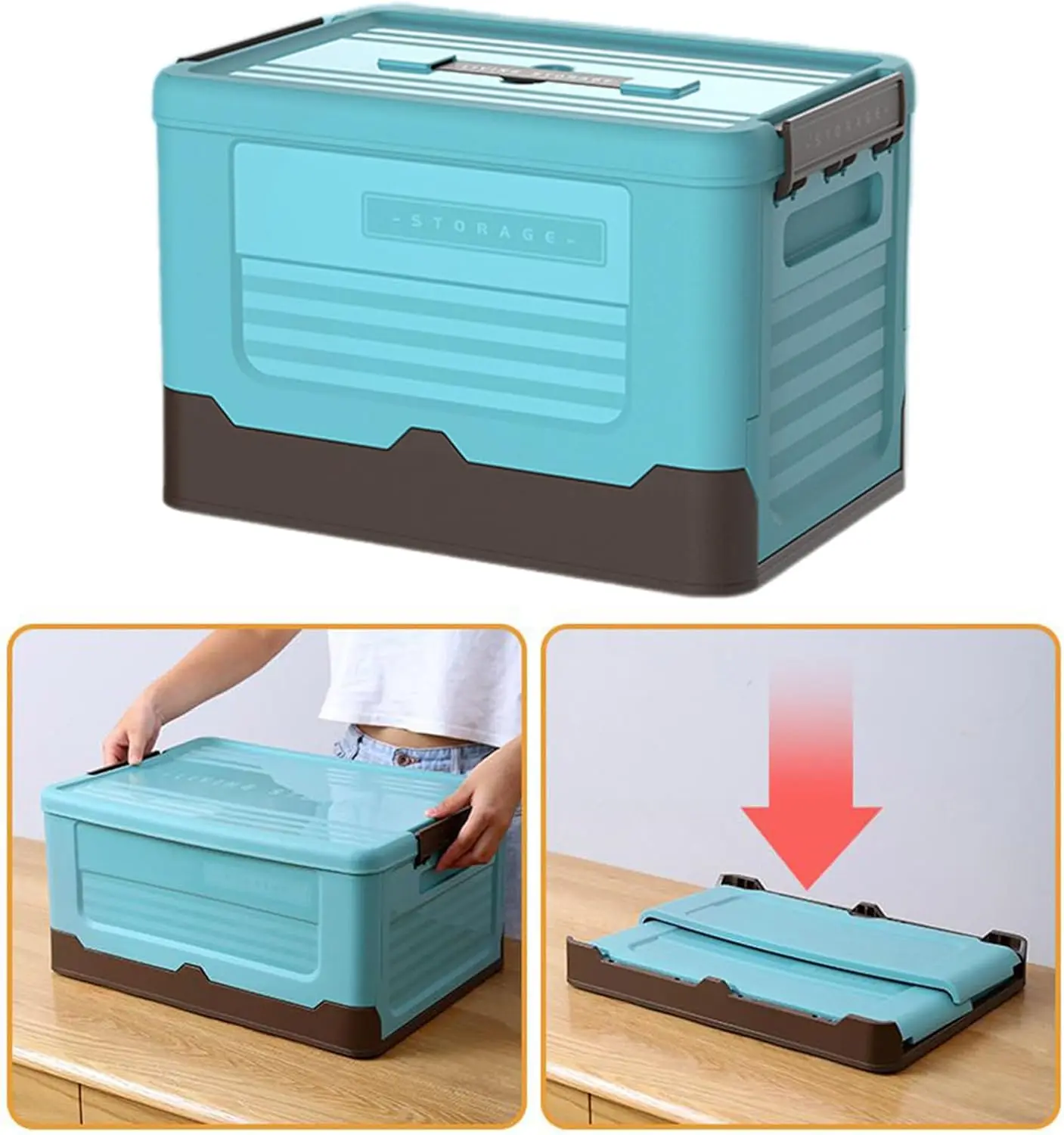 Foldable storage cabinet for storing books, clothes, and organizing plastic household storage boxes for cars