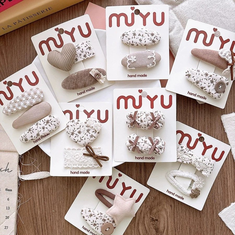 여자 헤어 클립 꽃 인쇄  스냅 클립  머리핀 귀여운 소녀 헤어 액세서리 어린이..