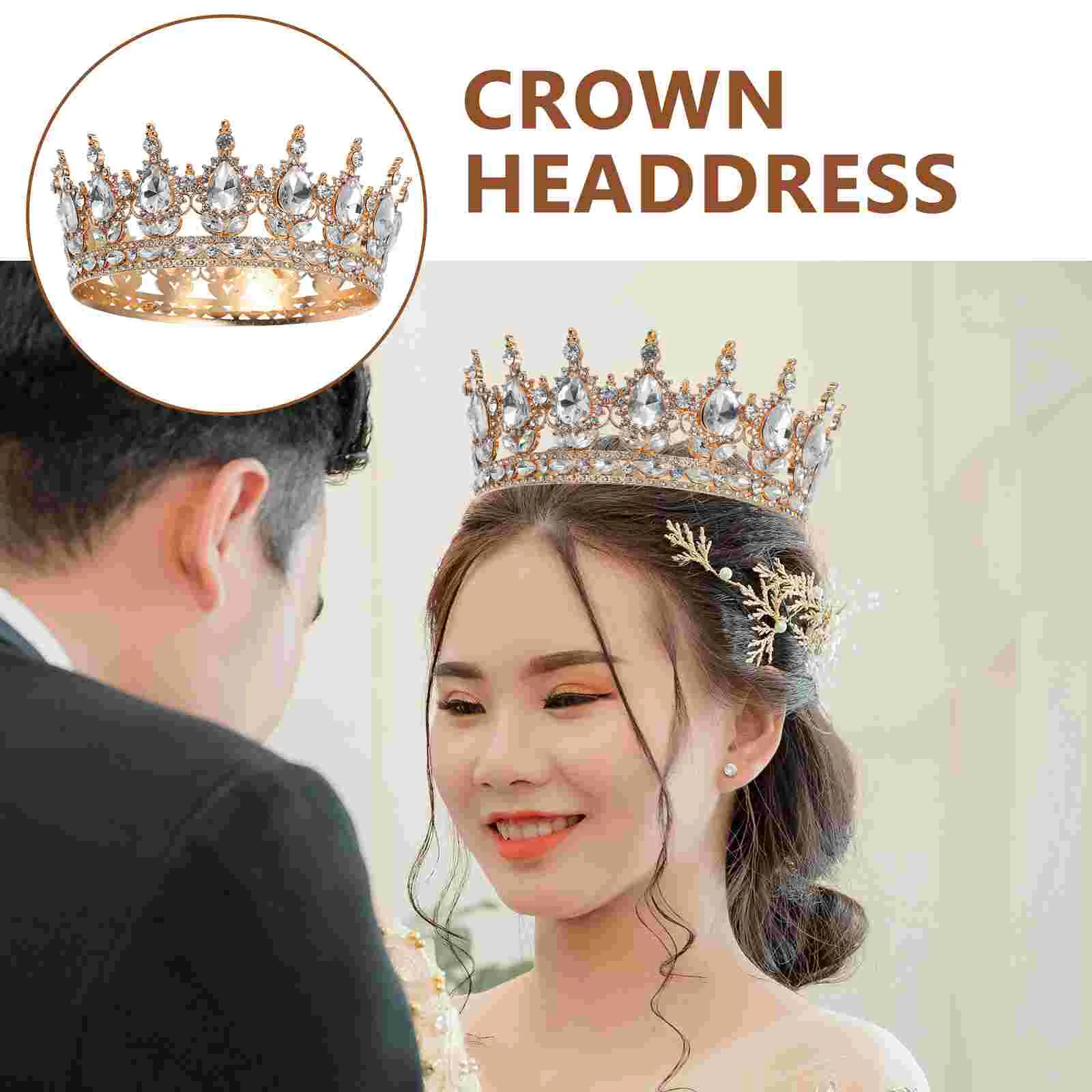 아연 합금 신부 라인스톤 웨딩 크라운, 바로크 신부 신부 들러리