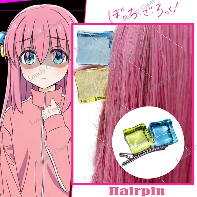 Bocchi the Rock Hitori Gotoh Square Hairpin Anime Blue and Yellow Hair  Cosplay Accessory Props Girls Women Cos Gift - AliExpress