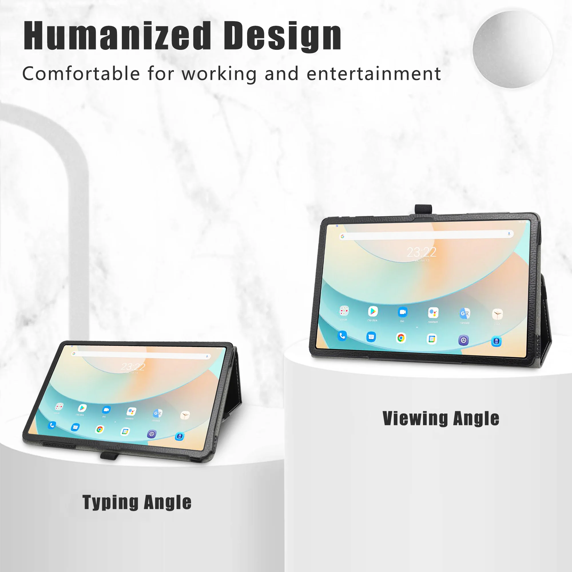 Estojo de Couro pu com Fecho Elástico Suporte Dobrável Capa para 10.4 Tcl Tab 10 Gen Teclast T40air - Imagem 6